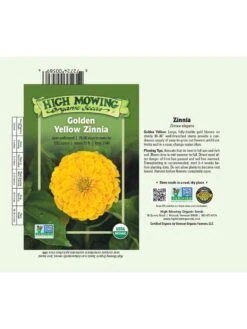 Golden Yellow Zinnia Organic Seeds -GardenJoy Shop 3 4 crop 8613628 01V 3 4