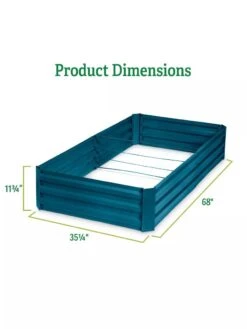 Demeter Corrugated Metal Raised Bed, 34" X 68" -GardenJoy Shop 8594183 dims GSC