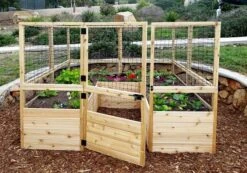 Garden In A Box Cedar Raised Bed With Deer Fence, 8' X 8' -GardenJoy Shop 8595875 06V tif