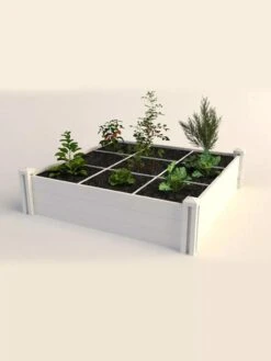 Raised Garden Bed With Grow Grid, 4' X 4' 7 Raised Garden Bed With Grow Grid, 4' X 4' -GardenJoy Shop 8599291 02V