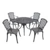 Crosley Sedona Five-Piece Outdoor Dining Set With High Back Armchairs -GardenJoy Shop 8599665 02v crosley sedona five piece outdoor dining set with high back arm chairs 42 inch black