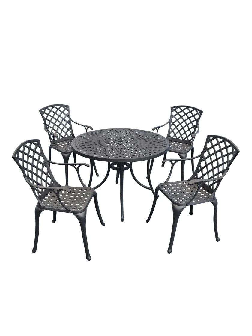 Crosley Sedona Five-Piece Outdoor Dining Set With High Back Armchairs 3 Crosley Sedona Five-Piece Outdoor Dining Set With High Back Armchairs