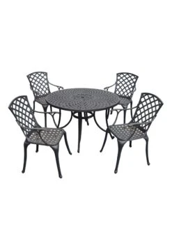 Crosley Sedona Five-Piece Outdoor Dining Set With High Back Armchairs 7 Crosley Sedona Five-Piece Outdoor Dining Set With High Back Armchairs -GardenJoy Shop 8599666 01v crosley sedona five piece outdoor dining set with high back arm chairs 48 inch black