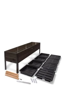 Self-Watering Eco-Stained Elevated Planter Box, 2' X 8' -GardenJoy Shop 8608967 4297 tif