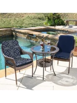 Outdoor Decor™ Seat Pad High Back Cushions, 20" X 45" 14 Outdoor Decor™ Seat Pad High Back Cushions, 20" X 45" -GardenJoy Shop 8611125 104 v ngeo outdoor seat pad high back cushions 20x45 navy geo