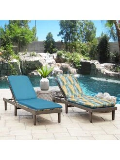 Outdoor Decor™ Chaise Lounge Cushions, 22" X 73" 17 Outdoor Decor™ Chaise Lounge Cushions, 22" X 73" -GardenJoy Shop 8611127 200v aqua outdoor chaise lounge cushion 22x73 turqoise flowers