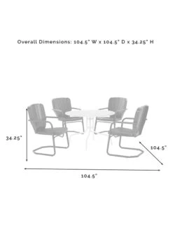 Crosley Ridgeland 5-piece Outdoor Dining Set -GardenJoy Shop 8611579 06v