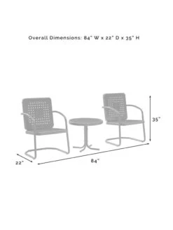 Crosley Bates 3-piece Outdoor Dining Chair Set -GardenJoy Shop 8611583 08v