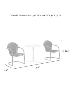 Crosley Tulip 3-piece Outdoor Bistro Set -GardenJoy Shop 8611591 09v