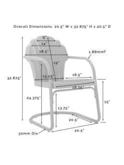 Crosley Tulip 3-piece Outdoor Bistro Set -GardenJoy Shop 8611591 10v
