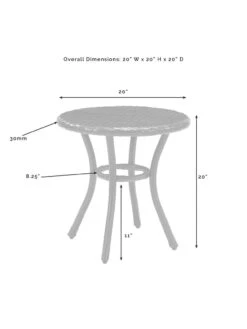 Crosley Palm Harbor Outdoor Wicker Round Side Table -GardenJoy Shop 8611949 05v