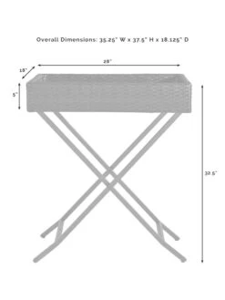 Crosley Palm Harbor Outdoor Wicker Butler Tray -GardenJoy Shop 8611951 07v