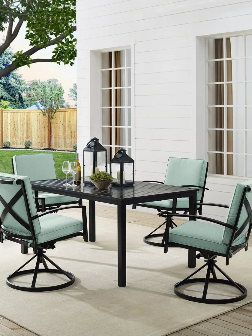 Crosley Kaplan 5Pc Outdoor Dining Set With Swivel Chairs 3 Crosley Kaplan 5Pc Outdoor Dining Set With Swivel Chairs