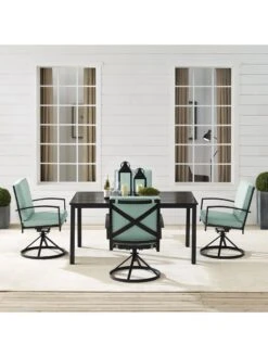 Crosley Kaplan 5Pc Outdoor Dining Set With Swivel Chairs 20 Crosley Kaplan 5Pc Outdoor Dining Set With Swivel Chairs -GardenJoy Shop 8611955 02v