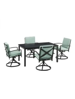 Crosley Kaplan 5Pc Outdoor Dining Set With Swivel Chairs 22 Crosley Kaplan 5Pc Outdoor Dining Set With Swivel Chairs -GardenJoy Shop 8611955 03v
