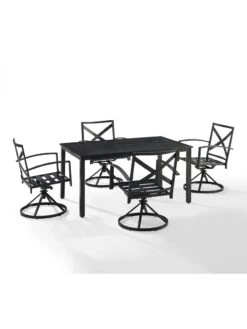 Crosley Kaplan 5Pc Outdoor Dining Set With Swivel Chairs 25 Crosley Kaplan 5Pc Outdoor Dining Set With Swivel Chairs -GardenJoy Shop 8611955 08v