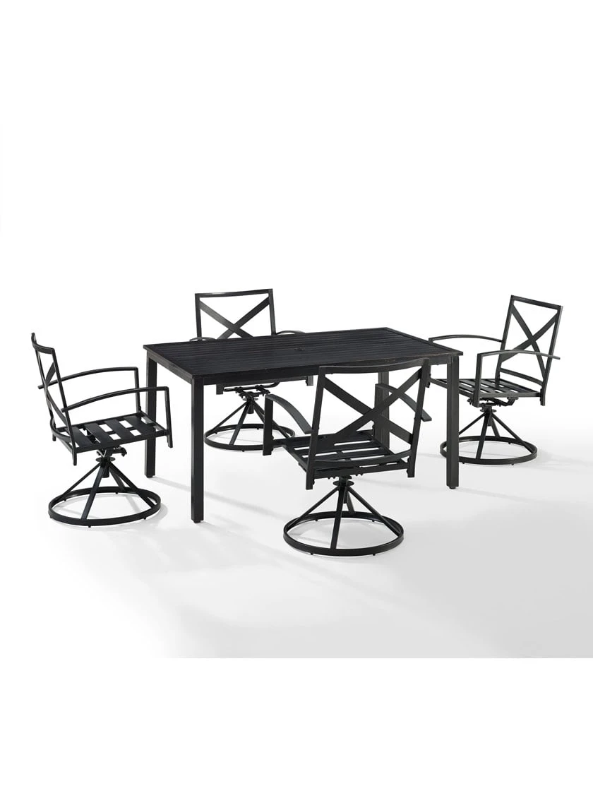 Crosley Kaplan 5Pc Outdoor Dining Set With Swivel Chairs 10 Crosley Kaplan 5Pc Outdoor Dining Set With Swivel Chairs - Image 8