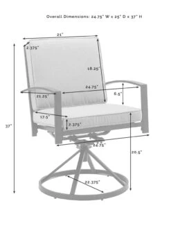 Crosley Kaplan 5Pc Outdoor Dining Set With Swivel Chairs 32 Crosley Kaplan 5Pc Outdoor Dining Set With Swivel Chairs -GardenJoy Shop 8611955 11v
