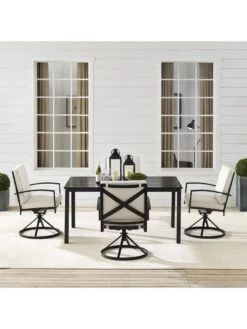 Crosley Kaplan 5Pc Outdoor Dining Set With Swivel Chairs 21 Crosley Kaplan 5Pc Outdoor Dining Set With Swivel Chairs -GardenJoy Shop 8611955 16v