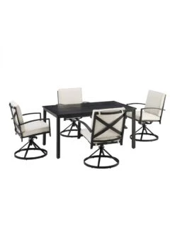 Crosley Kaplan 5Pc Outdoor Dining Set With Swivel Chairs 24 Crosley Kaplan 5Pc Outdoor Dining Set With Swivel Chairs -GardenJoy Shop 8611955 17v