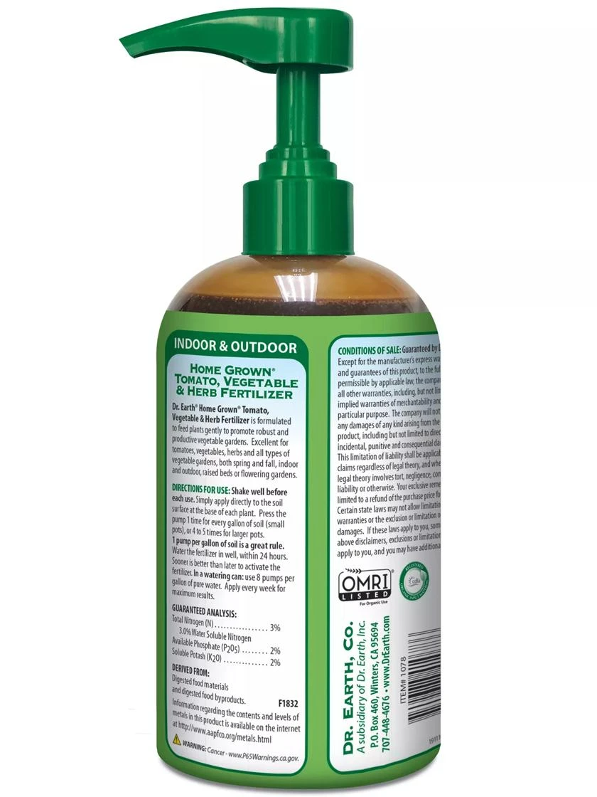 Dr. Earth Home Grown® Tomato, Vegetable & Herb Fertilizer, 16 Oz 4 Dr. Earth Home Grown® Tomato, Vegetable & Herb Fertilizer, 16 Oz - Image 2