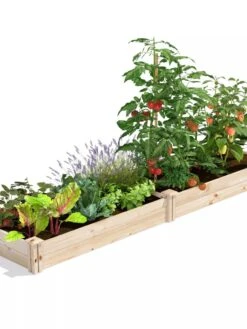 Pine Raised Garden Bed, 2' X 8' -GardenJoy Shop 8612243 02V jpg