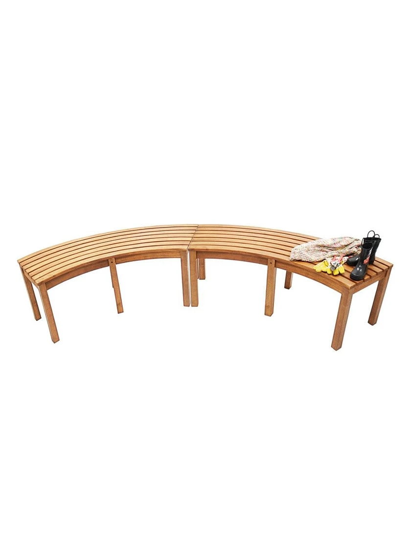 Achla Designs Curved Backless Bench 4 Achla Designs Curved Backless Bench - Image 2