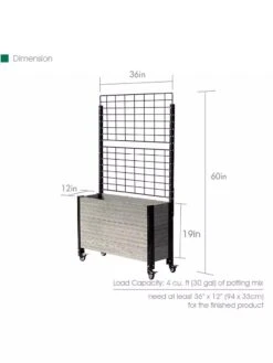 Mobile Deep Trough Planter With Trellis 11 Mobile Deep Trough Planter With Trellis -GardenJoy Shop 8614265 04V 3 4
