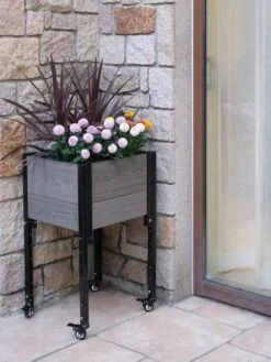 Mobile Elevated Corner Planter -GardenJoy Shop 8614267 01V