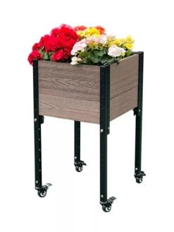 Mobile Elevated Corner Planter -GardenJoy Shop 8614267 02V