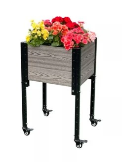 Mobile Elevated Corner Planter -GardenJoy Shop 8614267 05V